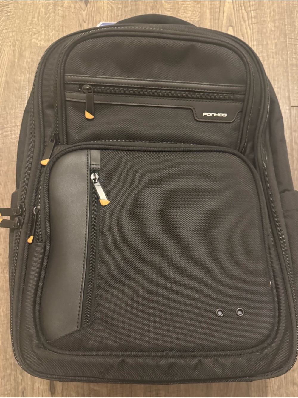 Ponhog Black Rolling Backpack Carry-On Luggage, Wheels, Retractable Handle -New